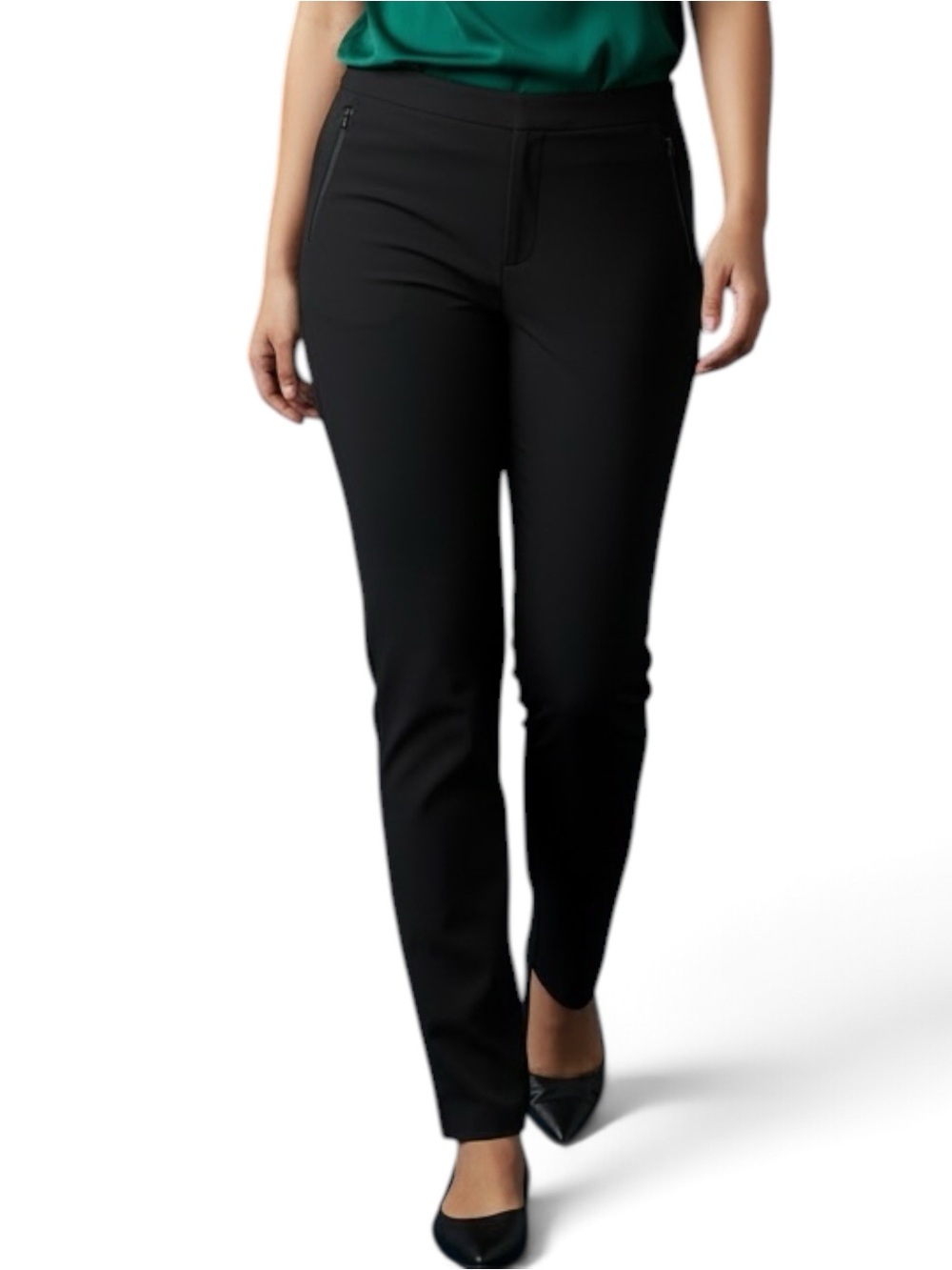 ecru Black Straight-Leg Pants NWOT